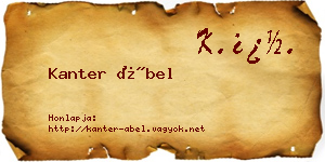 Kanter Ábel névjegykártya